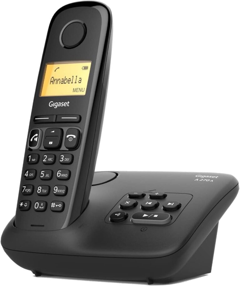 Gigaset A270A – Cordless DECT Telephone with an Answering Machine – Handsfree Handset – Illuminated Graphical Display and Keypad, Black [UK Version]