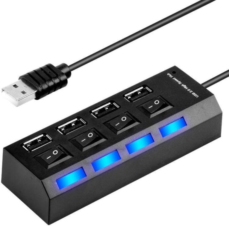 USB Hub, 4-Port USB 2.0 Hub Ultra Slim Portable USB Splitter Expansion, Multi USB Expander Cable Lead Adapter for PC, Laptop, NoteBook, UltraBook, Desktop, USB Flash Drives & Mobile HDD