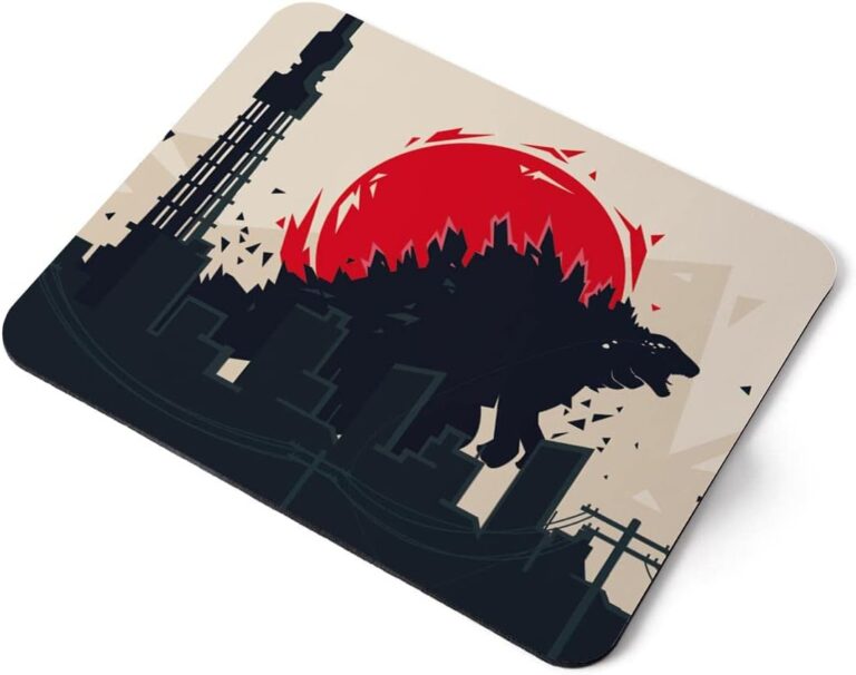 Computer Mouse Mat Pad – Godzilla Dinosaur Lizard Home Office PC Desk Accessory Flexible Fabric Top Large 5mm Laptop Desktop Printed Art Ergonomic #3311