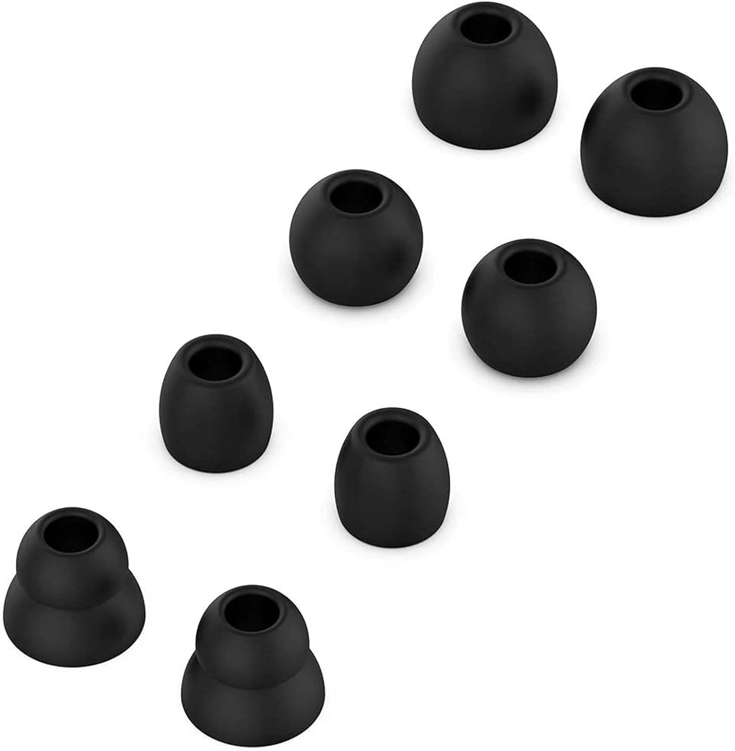 Replacement Ear Tips Earbuds for Beats Powerbeats Pro/Powerbeats Pro 2 Headphones, Made of Soft and Comfortable Silicone Material, Waterproof and Sweatproof (4 Pairs/Black)