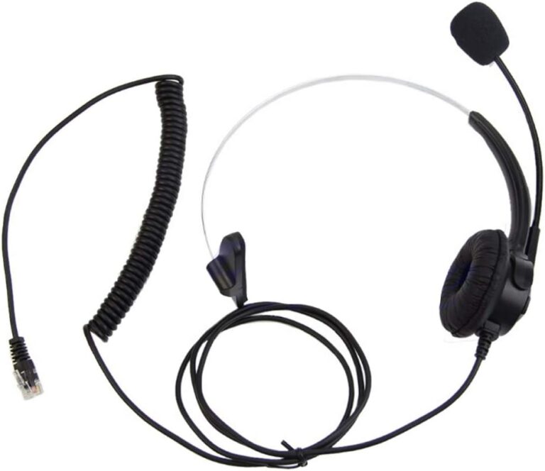 chenpaif Headphone,4-Pin RJ11 Monaural Corded Operator Call Center Telephone Headset Headphone BK