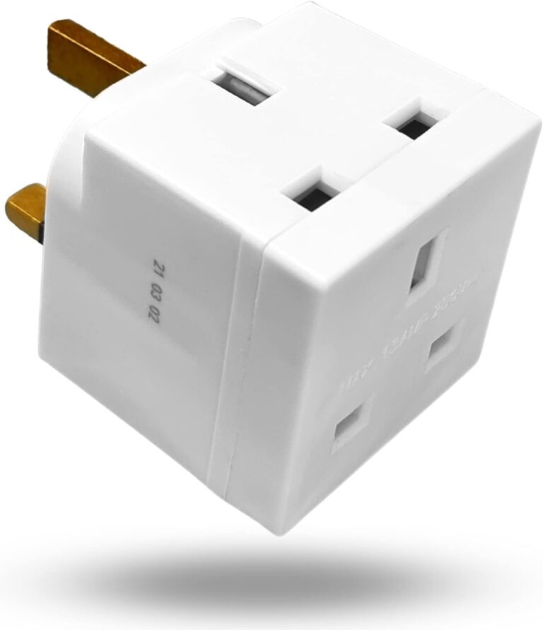 Two Way Double Plug Adapter, Multi Plug Extension Adapter UK, 3 Pin Socket Extensions 13 Amp 250V Plug Extender Multiplug for Home Phone, Laptop, Socket Pin wall plugs for Office & Home Accessories.