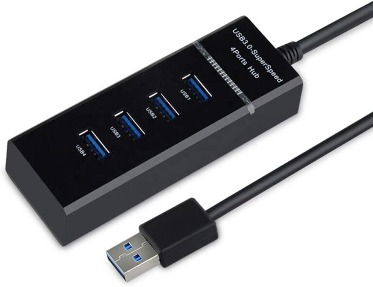 EXCALIBUR – BLACK HIGH SPEED USB 3.0 4 PORT USB HUB MULTI SPLITTER ADAPTER DESKTOP PC LAPTOP