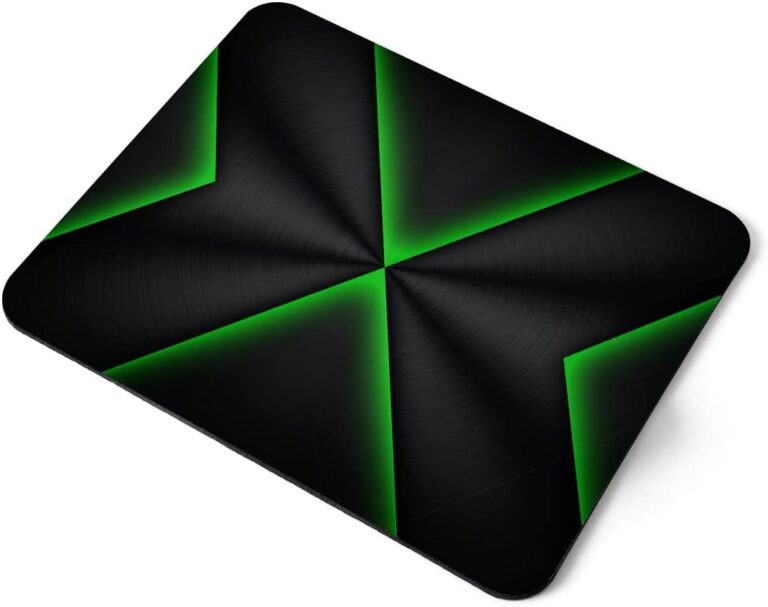 Computer Mouse Mat Pad – Black & Green Gamer Home Office PC Desk Accessory Flexible Fabric Top Large 5mm Laptop Desktop Printed Art Ergonomic #3989