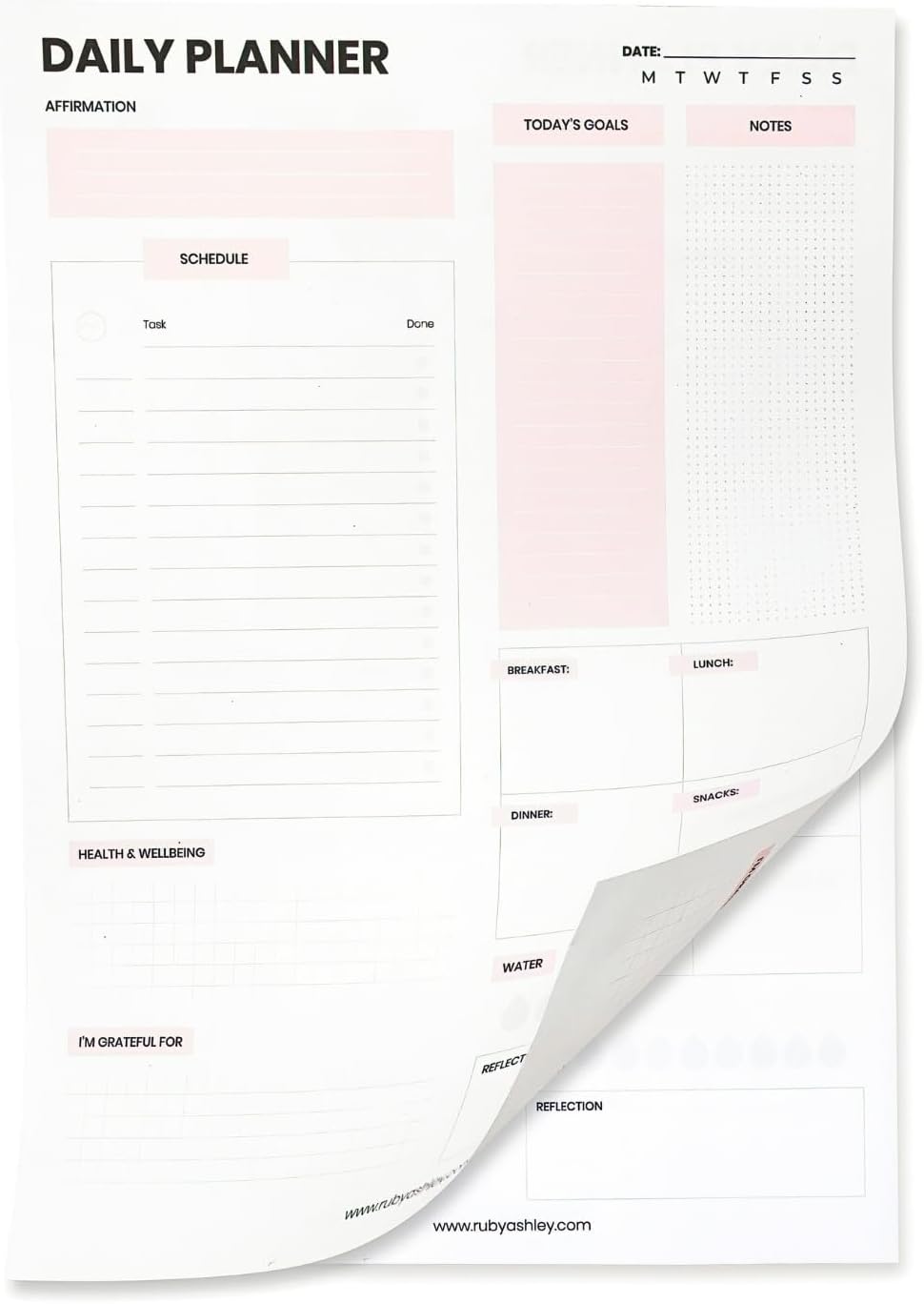 To Do List Pad – Organise Your Day With Ease. 100 Day Planner by Ruby Ashley