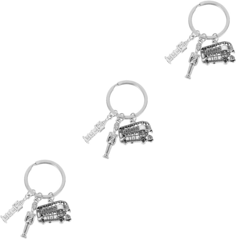 Healeved London Bus Keychain Pendant Unique Metal Keychain Inspired Landmarks for Handbag and Car Keys Souvenir present
