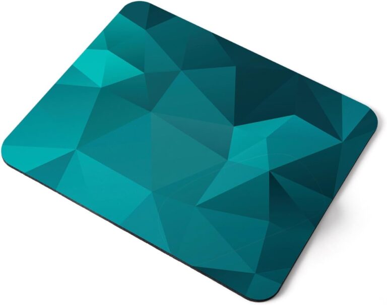 Destination Vinyl ltd Polygonal Pattern Teal Blue Aqua Green Flexible Rectangle 5mm Rubber Mouse Mat Pad Office Home Novelty Printed Desk Accessory #53174