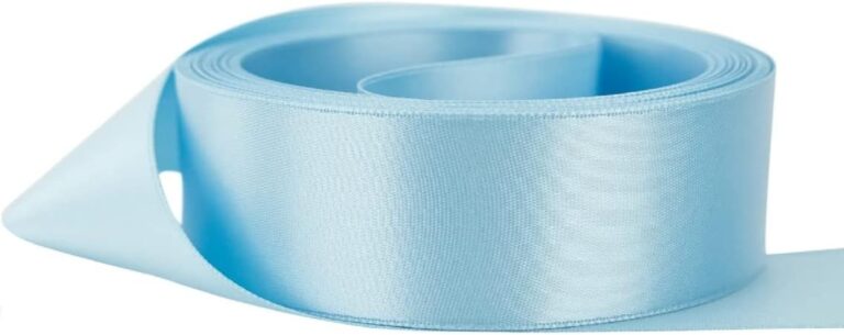 Pale Blue 10MM Satin Ribbon – 23 Meters Ribbon for Gifts Wrap Sew Party, Decorations Events Dress Wedding Christmas Crafts, Bows Car, Floral Balloons Hairs, DIY, Bouquets, Cake More