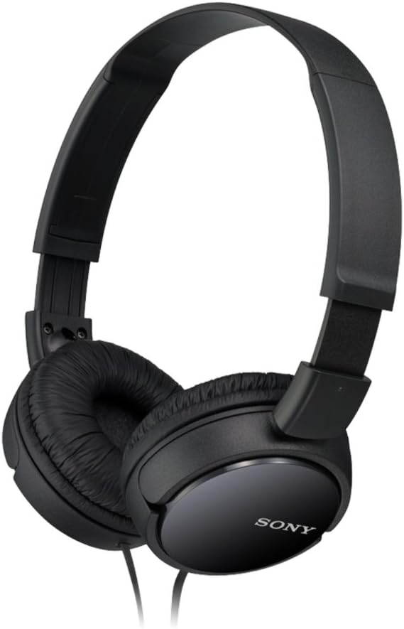 Sony MDR-ZX110 Wired Overhead Headphones, Neodymium Dynamic Drivers, Swivel Fold Design – Black