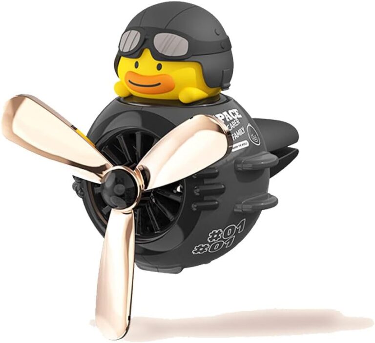 Chereda Duck Pilot Retro Airplane Car Air Freshener, Car Vent Clip-on with 2 Fragrance Tablets, Rotating Propeller, Duck02 Color