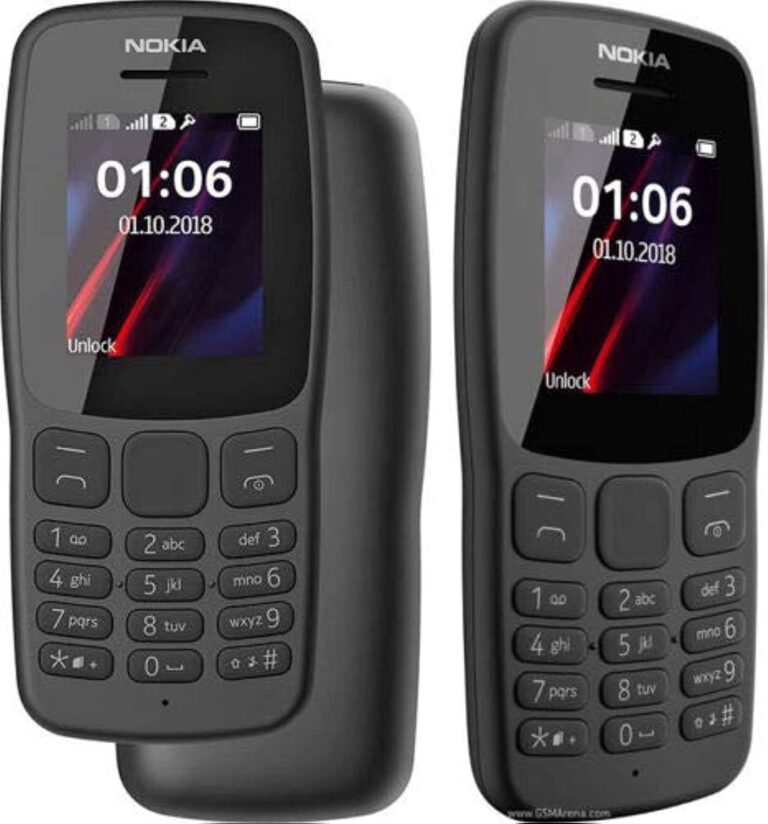 Nokia 106 all carriers 4GB Dual Sim 2018 Dark Grey With LED Torch – FM Radio – Big Button Phone