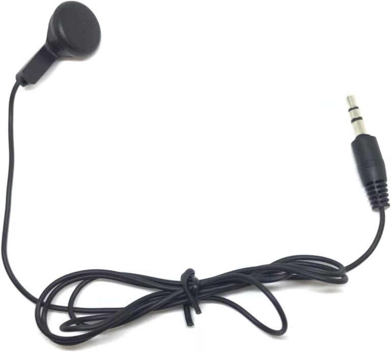 TFD Supplies Wholesale Bulk Single Ear Earbuds Headphones 50 Pack for Phone, Tablet, Laptop, and Computer – Black