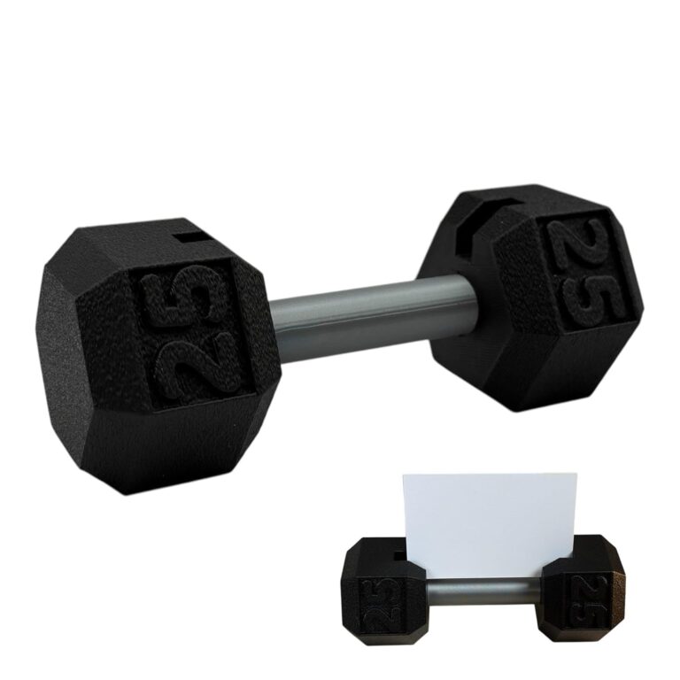 Dumbbell Business Card Holder – Fitness Trainer Desk Accessory, Personal Trainer Gift, Gym Owner Gift, 3D Printed Office Decor for Chiropractors and Physical Therapists – Made in UK