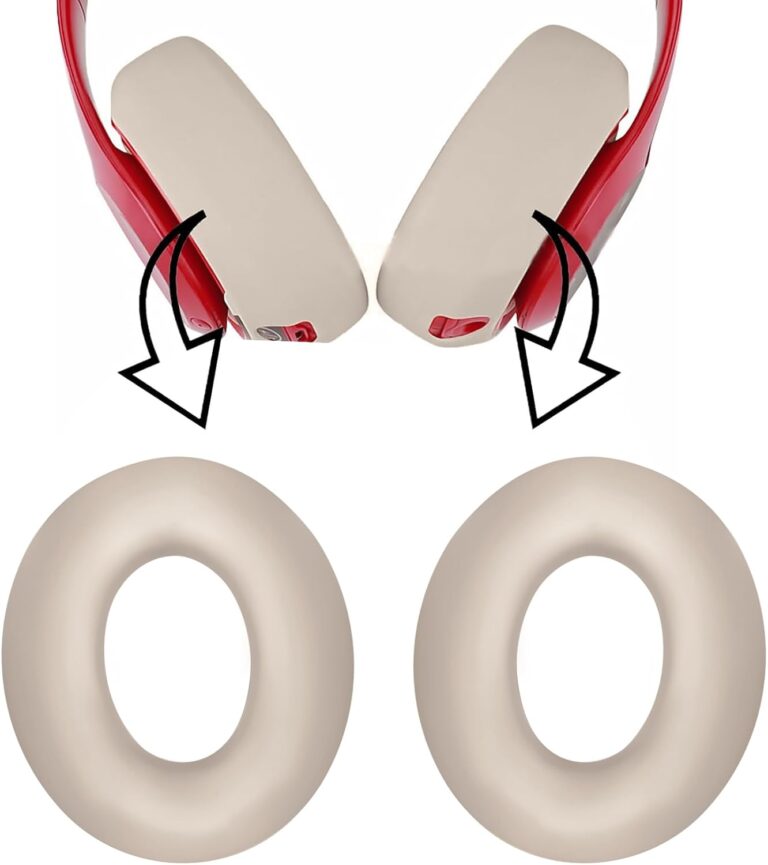 Adhiper Silicone Ear Pads Cover Protector for Beats Studio 3 Headphone Cushions,Sweat-Proof and Washable Ear Cushions Cover for Beats Studio 3 Headphone(Off White)