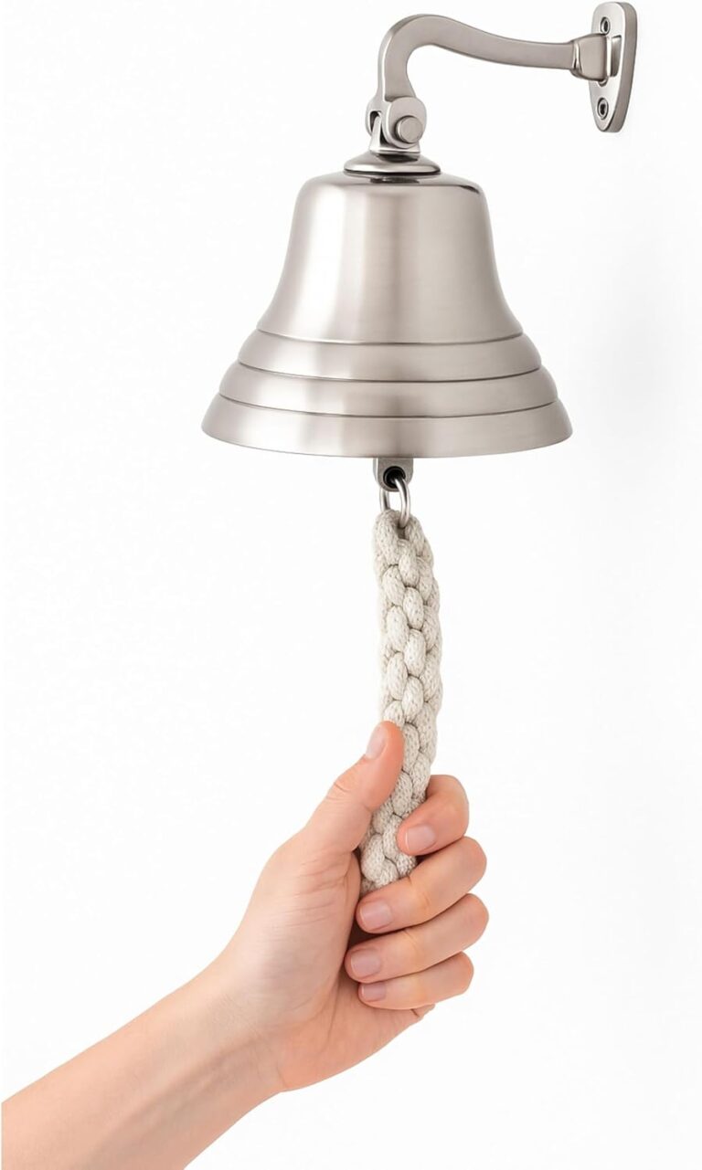 Assorted Collections Bar Accessories for Home Pub Hand – Wall Mounted Bar Bell Nautical Decorations – Unique Silver Bell with Crisp Loud Sounds Ideal for Christmas, Reception, Pubs 4 Inch