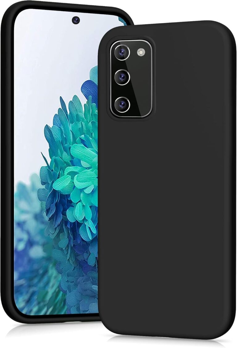 YATWIN Silicone Case for Samsung Galaxy S20 FE, Soft-Touch, Shockproof, DustProof, Antiskid Full Body Armour Phone Cover for Samsung Galaxy S20 FE – Black