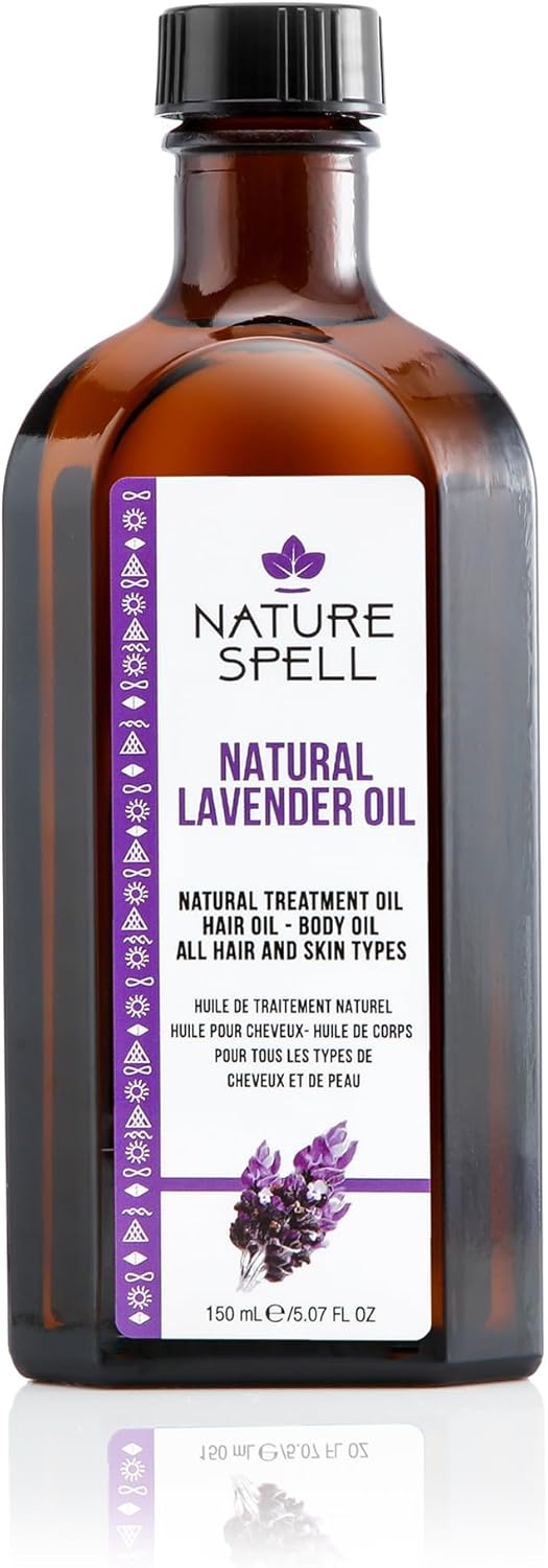 Nature Spell Lavender Oil for Hair & Skin 150ml – Hair Oil for Dandruff and Itchy Scalp, Dandruff Scalp Treatment – Body Oil Promote Restful Sleep