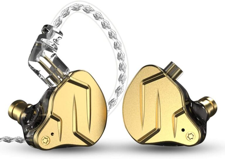 ERJIGO ZSNPROX Hybrid Banlance Armature with Dynamic in-Ear Earphone KZ ZSN PRO X 1BA+1DD HiFi Headset (Without Mic, Golden)