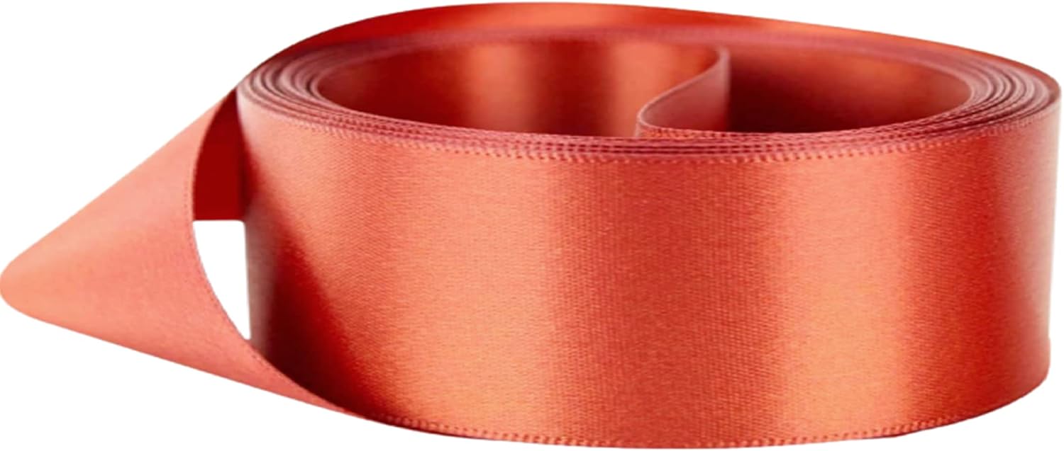 Double Sided Satin Ribbon Size 20mm x 10 Meters, Perfect for Gifts Wrap Sew Party, Decorations Events Dress Wedding Christmas Crafts, Bows Car, DIY, Bouquets, Cake More (Copper)