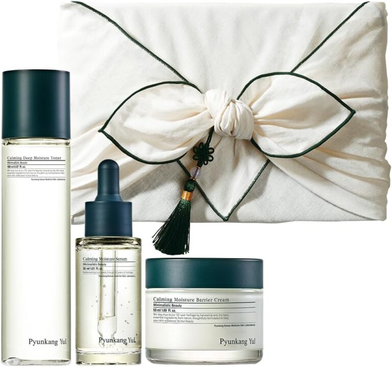 [PKY] Pyunkang Yul Calming Skincare Gift Set with Premium Gift Wrapping, Instantly Calms Sensitive Skin, Toner, Soothing Serum, and Facial Skin Hydrating Cream, Vegan, Korean Skincare (3-item set)