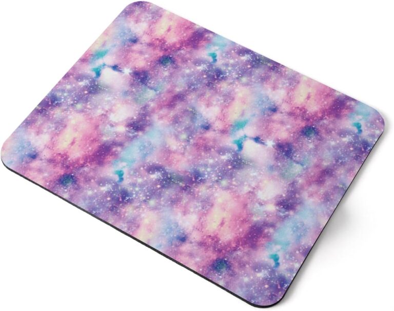 Destination Vinyl ltd Unicorn Rainbow Star Theme Pretty Pink Space Theme Flexible Rectangle 5mm Rubber Mouse Mat Pad Office Home Novelty Printed Desk Accessory #170049