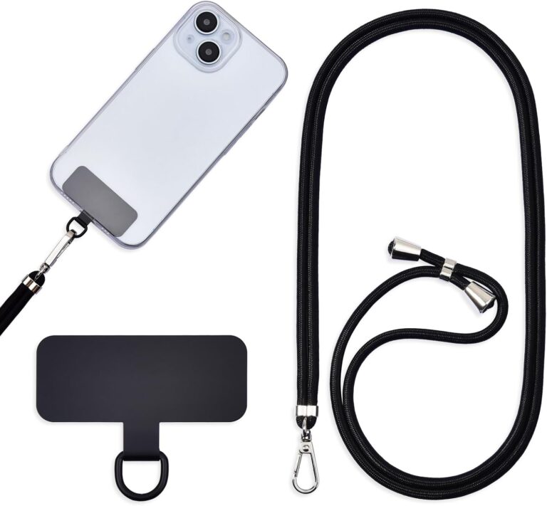 Universal Mobile Lanyard for Mobile, Metal Stickers for Mobile Phones, Adjustable Cords, Straps or Straps to Free Your Hands.