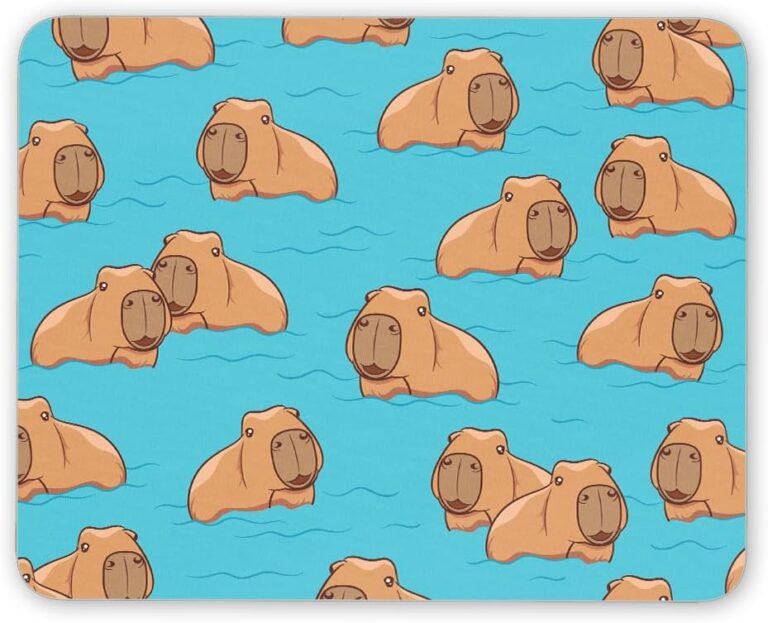1 x Capybara Mouse Mat – Wild Rodent Illustration Swimming Pup Animal Desk Accessories Computer Office Work Home Mousepad Pad IT #81057