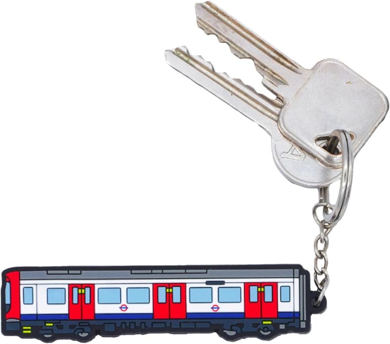 Officially Licensed London Underground Tube Train Keyring with metal keychain – Iconic British souvenir gift to attach to keys, backpacks and luggage – Transport for London