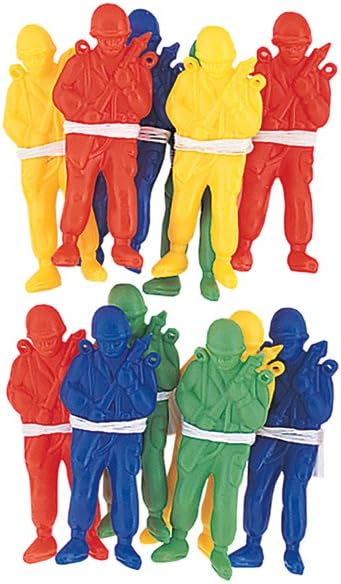 Assorted Color Mini Paratrooper Toys (9cm) Pack of 12 – Parachute Figures for Party Bag Fillers and Kids Fun Activities, Gemischt