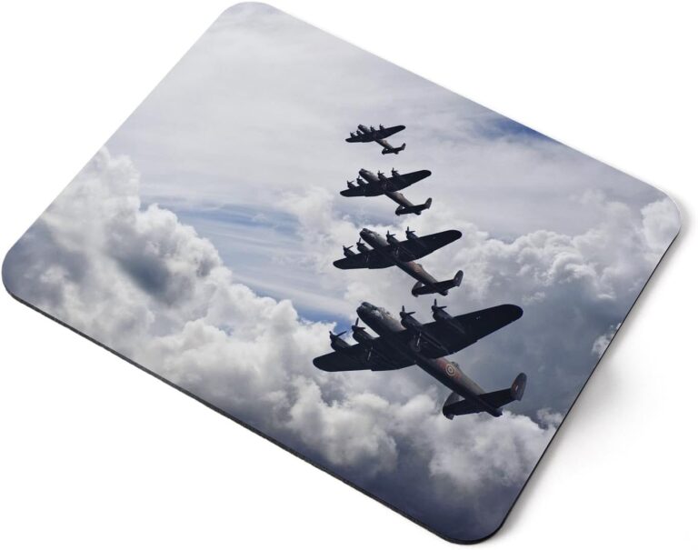 Destination Vinyl ltd Lancaster Bomber Planes WW2 Formation Flexible Rectangle 5mm Rubber Mouse Mat Pad Office Home Novelty Printed Desk Accessory #51317