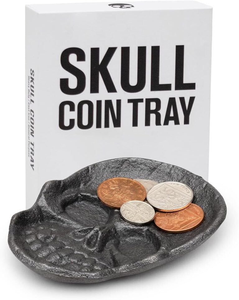 Suck UK – Women’s Trinket Tray | Gothic Money Tin | Desk Tidy Tray for Jewellery Rings Coins | Birthday Gifts for Her | Unique Gothic Room Decor | Skull Coin Dish Home or Office Accessories | Metal