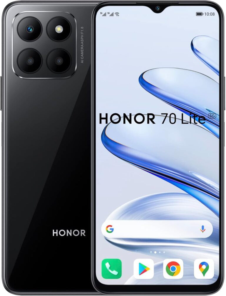 HONOR 70 Lite, Smartphone 5G, 4GB+128GB, 6,5” 90Hz FullView Display, 5000 mAh, Android 12, Dual SIM, Midnight Black