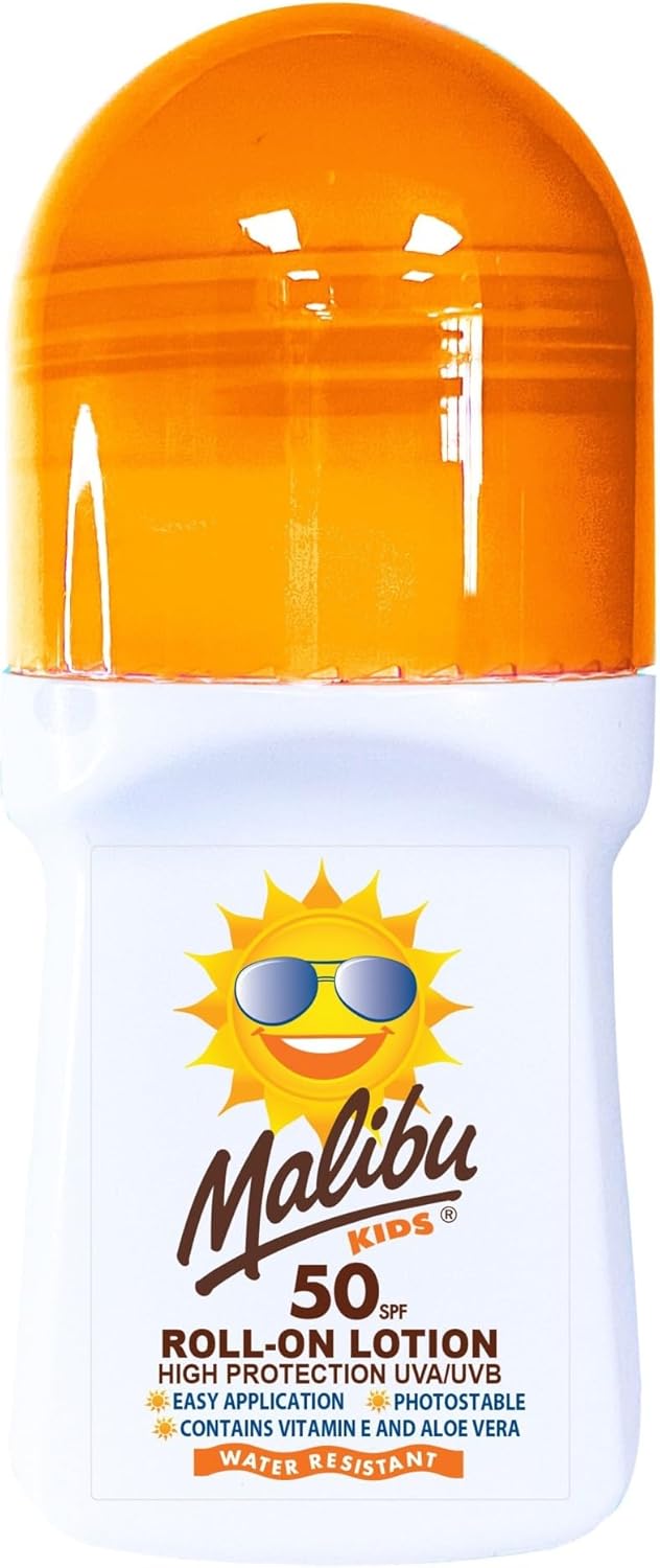 Malibu Sun Kids SPF 50 Lotion Roll On, High Protection, Water Resistant, 50ml