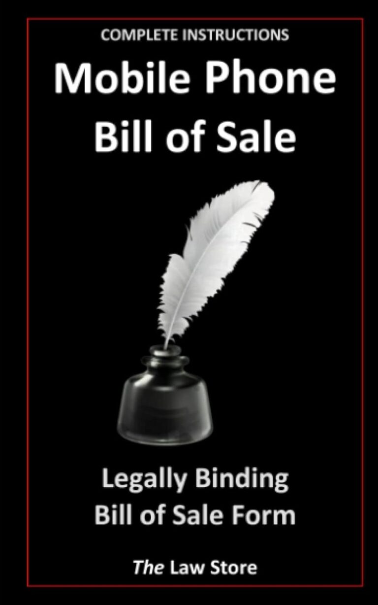 Mobile Phone Bill Of Sale: Legally Binding Bill Of Sale Form