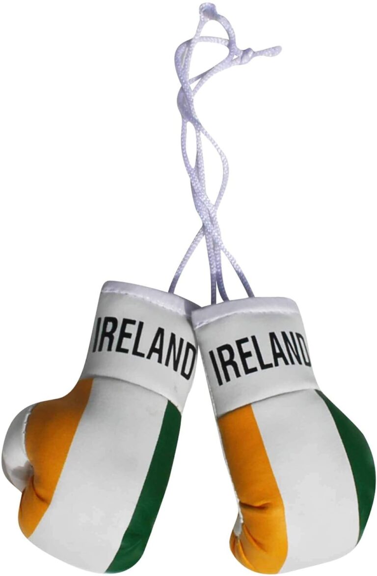 Ireland R.F.C. Ireland Flag Mini Boxing Gloves for Cars or Home: Hanging Ornament – Leather – St. Patrick’s Day