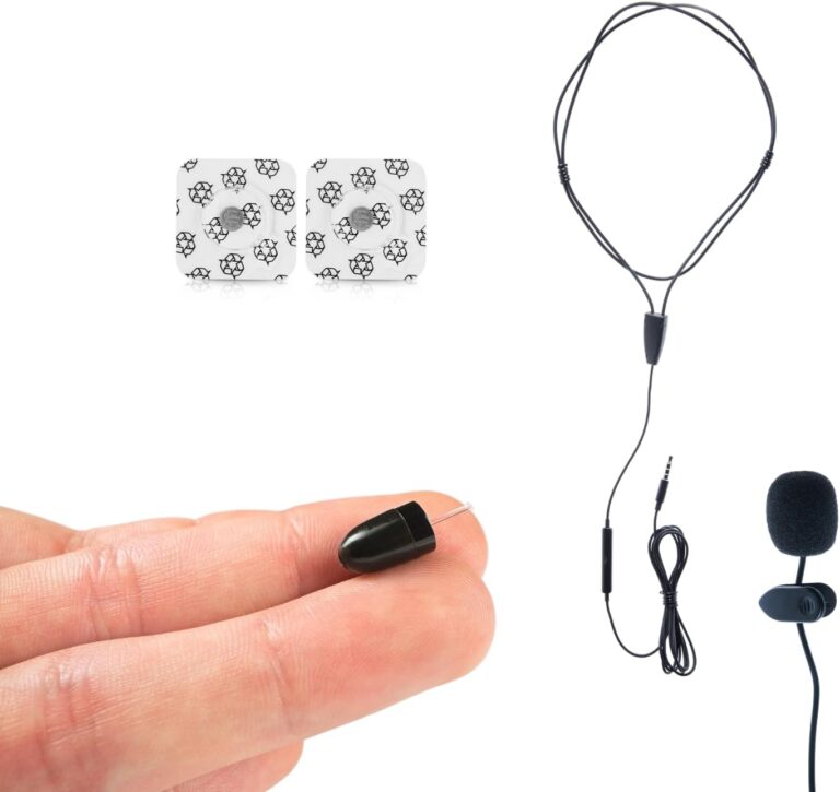 CooMax Spy Earpiece Hidden Wireless Earphones Invisible Headset Phone Microphone Exam – Mini Secret Headphone Listening Device Hearing Cheating Earbuds (Spy Earpiece Vip Pro UltraMini + Microphone)