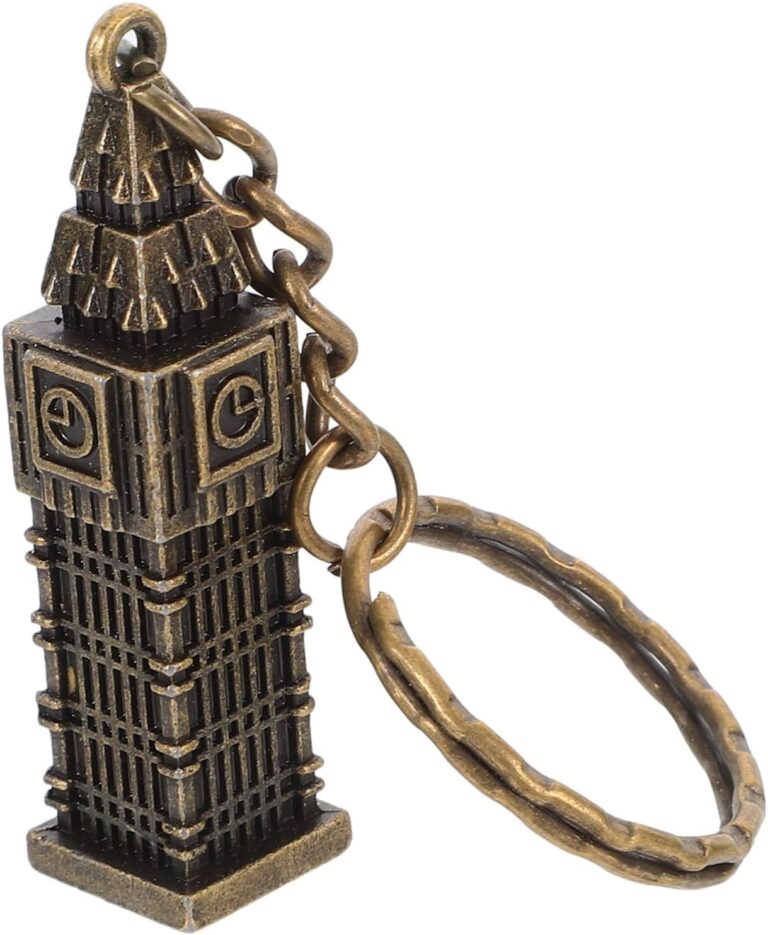 Healvian London Keychain Vintage Metal Key Ring Souvenir Pendant Durable Travel Bag Charm Authentic British Style Keychain for Car Keys Unique Idea