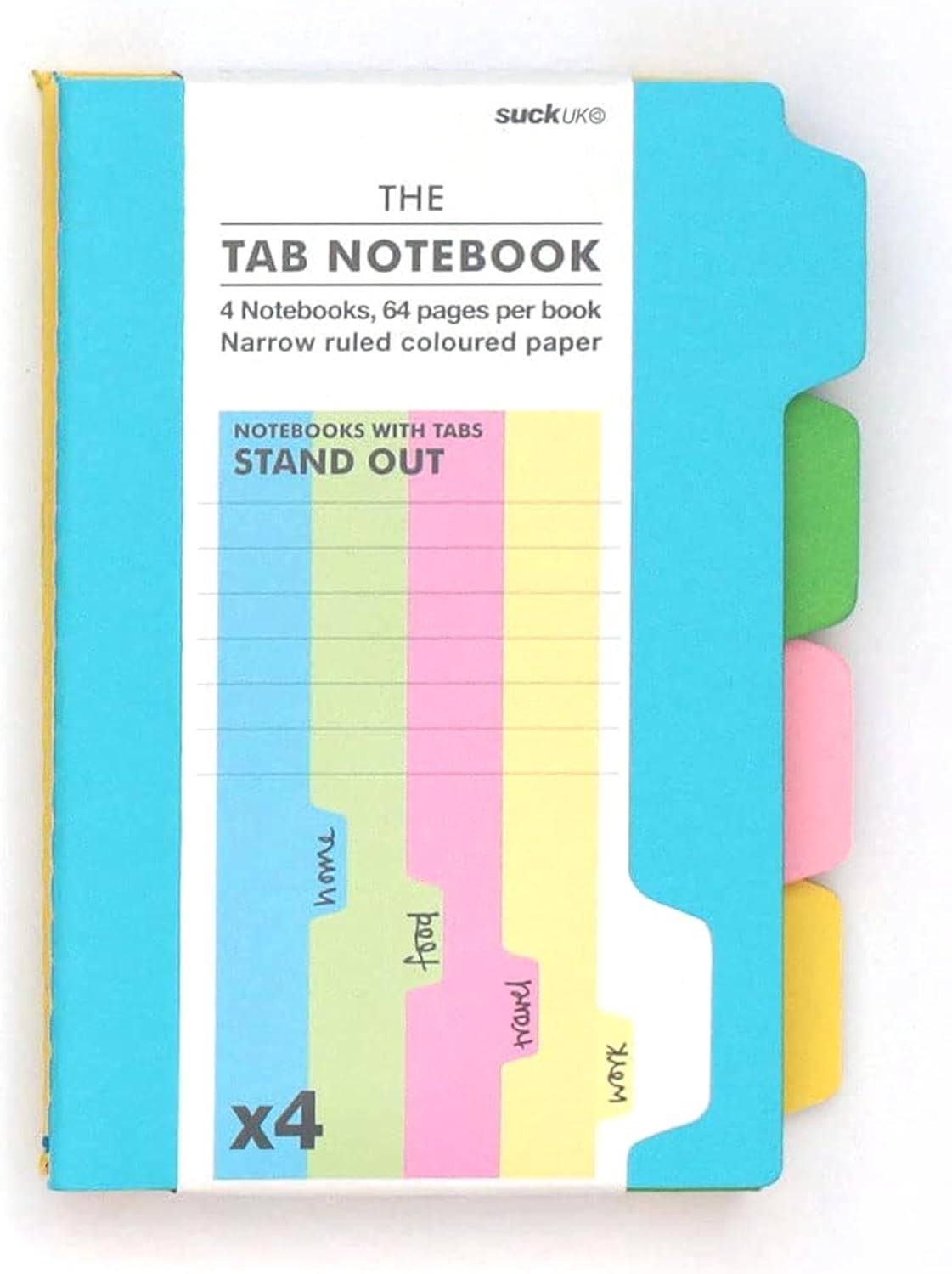 Suck UK A6 Notebook With Tabs Revision Planner Notebook With Dividers School Supplies & Office Accessories To Do List or Weekly Planner Pack of 4 Lined Paper Note Pads Colour
