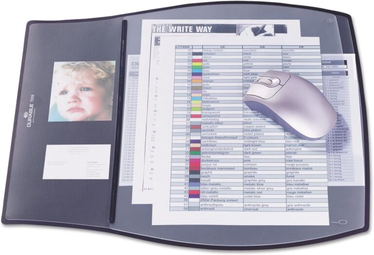 Durable Work Pad Desk and Mouse Mat with Transparent Leaves W440 x D390 mm Black Ref 7209-01