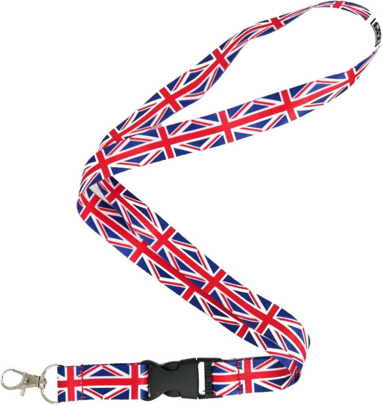 Panda Loco Union Jack Lanyard – Great Britain Flag ID Badge Holder | UK Pride Accessory for Work, Travel, Cultural Events & Gifting