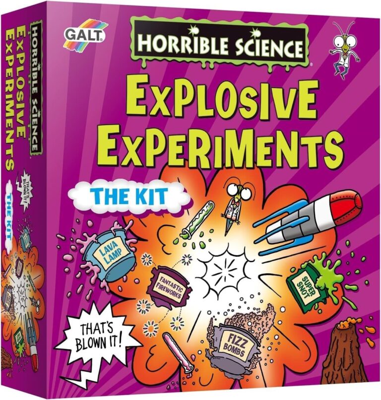 Galt Horrible Science Explosive Experiments – Science Kit for Kids and Childrens Craft Set,8 Fun STEM Experiments,Rocket,Volcano, Slime Making and More-Ages 8 Years Plus, packaging may vary