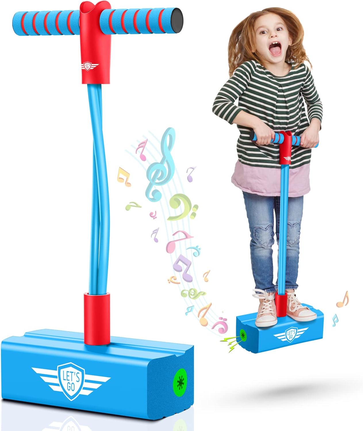 Toyzey Boys Girls Toys Age 3 4 5 6 7 8 9 10 11 12, Pogo Stick for Kids Toys for 3-12 Year Old Boys Girls Gifts Age 3-12 Birthday Space Hopper Light Blue