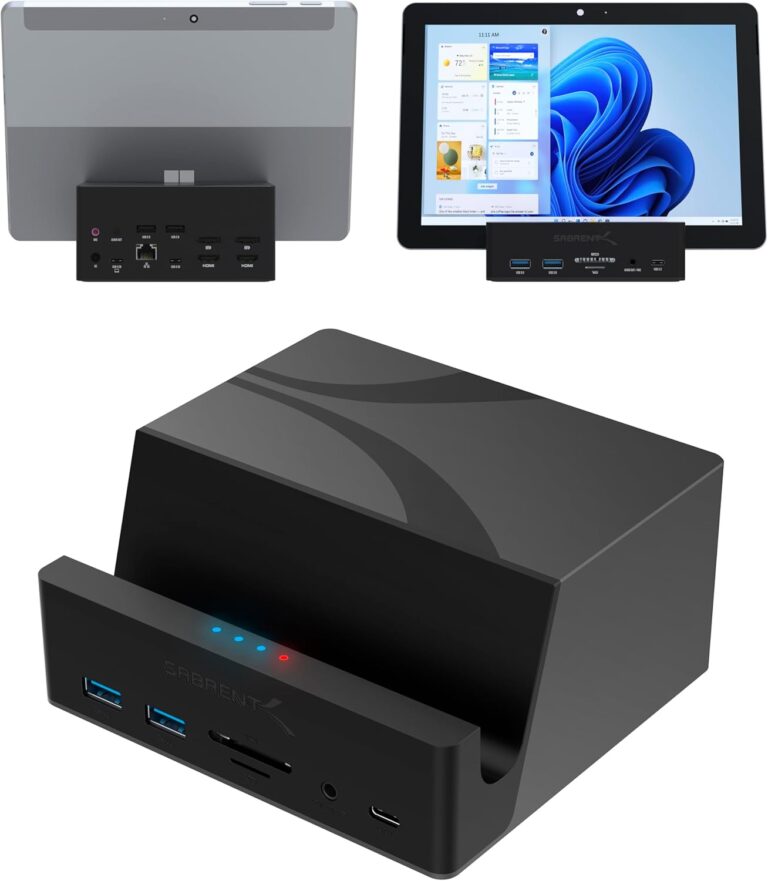 SABRENT USB-C Universal Laptop Docking Station Dual Monitor, Displaylink 4K@60Hz, 2x HDMI, 2x DP, Laptop Dock, 120W PD Charging, 10Gbps USB-C and USB-A Data Ports, 1Gbps Ethernet, (DS-UICA)