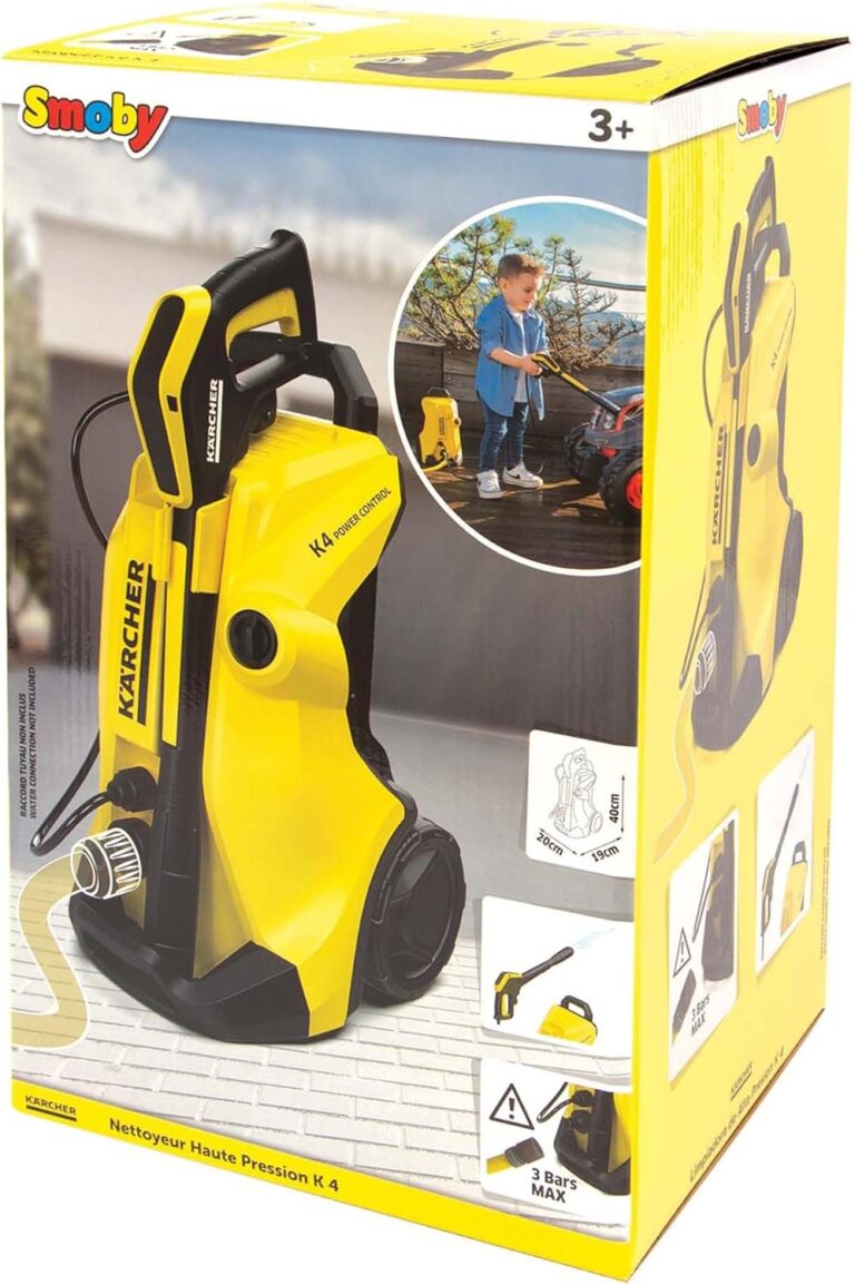 Smoby Karcher High Pressure Cleaner K4 – Children’s Roleplay Toy with Hose Connection, From 3+ Years