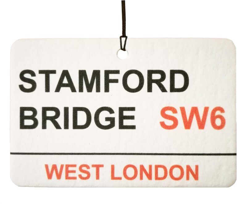 Chelsea/Stamford Bridge Street Sign Car Air Freshener (Fun Birthday/Xmas Christmas Stocking Filler/Secret Santa/Novelty Scented Gift)