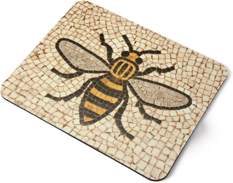 Destination Vinyl ltd Manchester Bee Mosaic Pattern Flexible Rectangle 5mm Rubber Mouse Mat Pad Office Home Novelty Printed Desk Accessory #51408