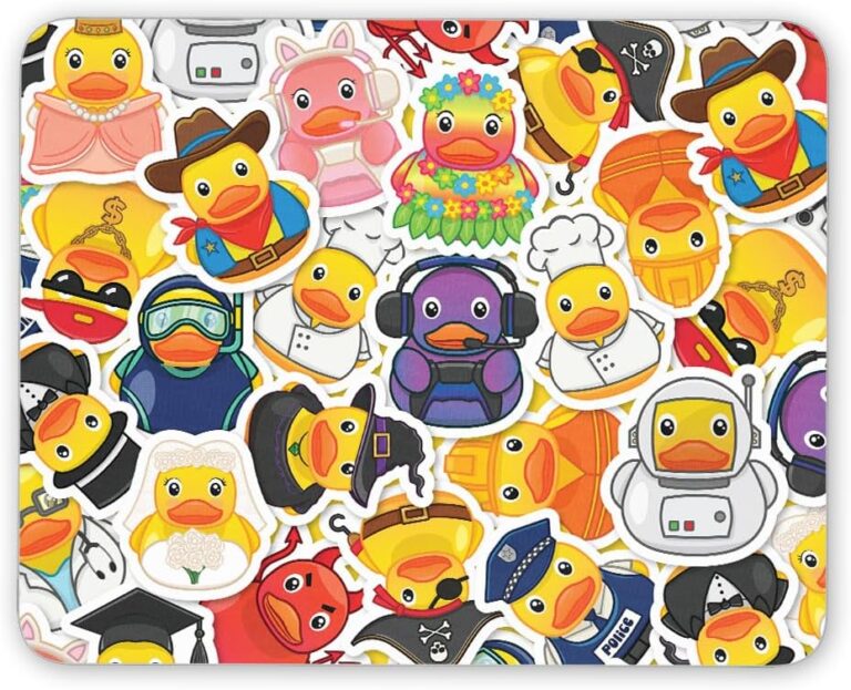 DV DESIGN 1 x Rubber Ducks Mouse Mat – Job Kids Bath Duckies Cute Duck Funny Novelty Desk Accessories Computer Office Work Home Mousepad Pad IT #81568