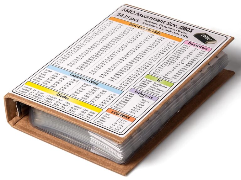 SMD 0805 Resistors, Capacitors and Electronic Components Assortment Book – 5435 pcs