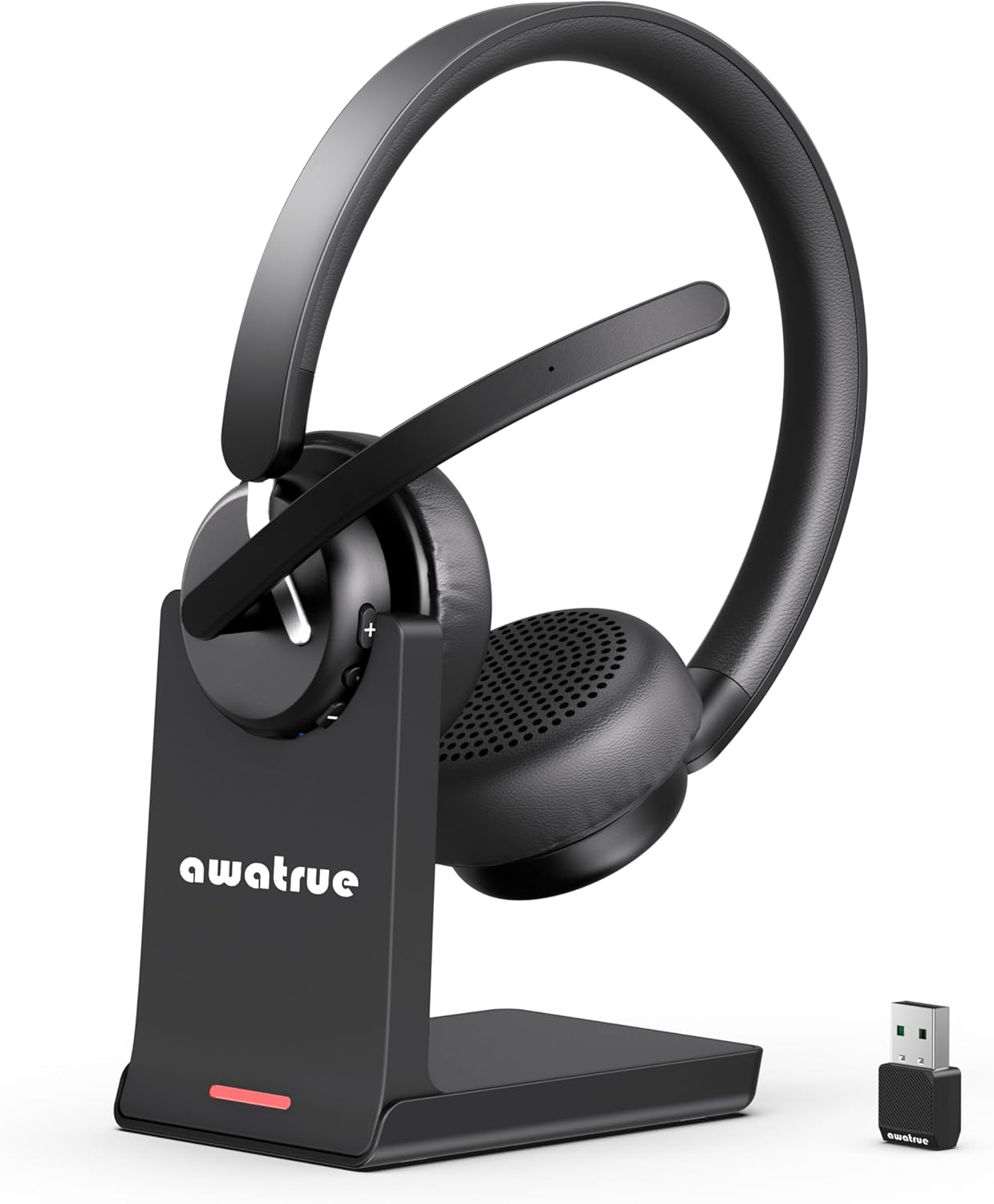 Wireless Headset with Mic for Work, Bluetooth 5.3 Headset with AI Noise Reduction Microphone & Call Reminder, Wireless Headphone with Voice Assistant for PC/Computer/Remote Work/Call Center/Zoom