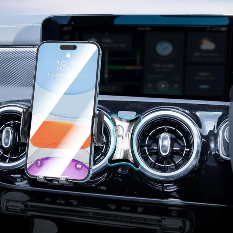 PANPHEN Car Phone Holder For 2013 2014 2015 2016 2017 2018 Benz A,Benz A Accessories,360 Degree Adjustable Phone Mount For 4.7-7 Inch All Smartphones and GPS